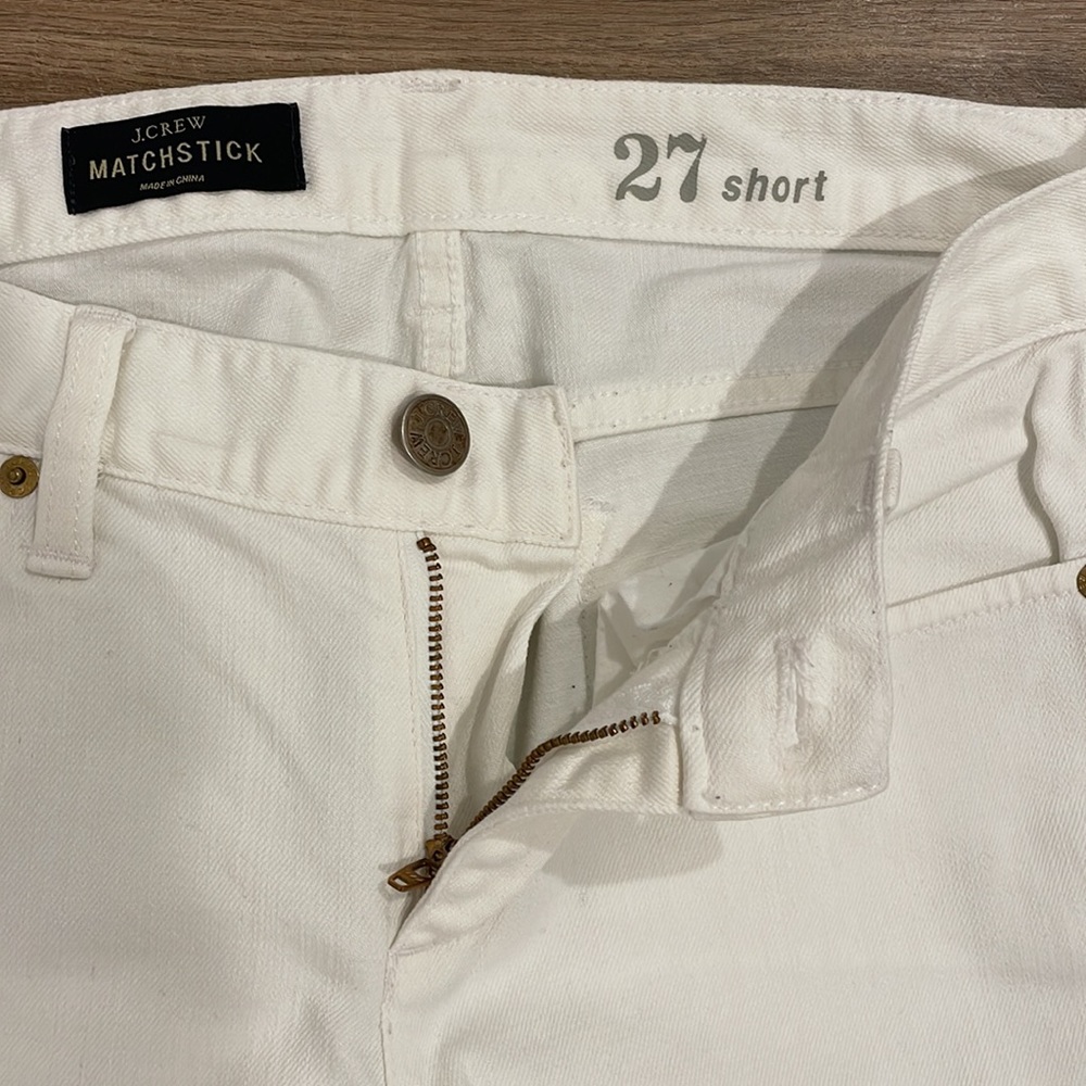 J.Crew White Matchstick Denim Jeans Size 27S - Picture 6 of 8